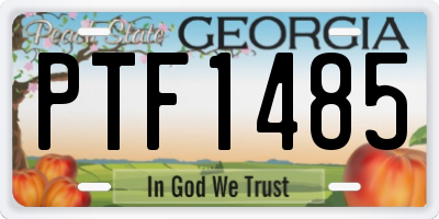 GA license plate PTF1485
