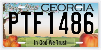 GA license plate PTF1486