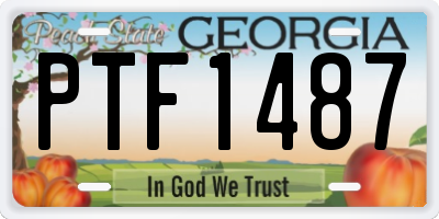 GA license plate PTF1487