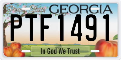 GA license plate PTF1491