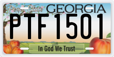 GA license plate PTF1501