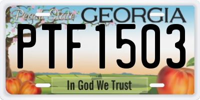 GA license plate PTF1503
