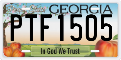 GA license plate PTF1505