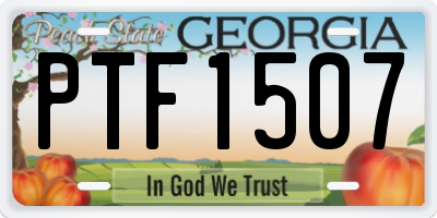 GA license plate PTF1507