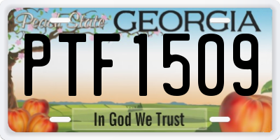 GA license plate PTF1509