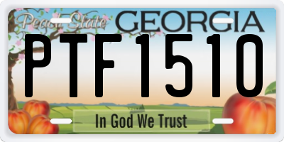 GA license plate PTF1510