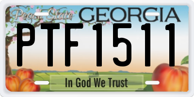 GA license plate PTF1511