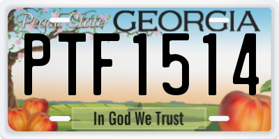 GA license plate PTF1514