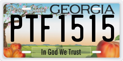 GA license plate PTF1515