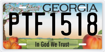 GA license plate PTF1518