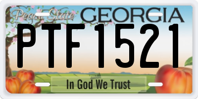 GA license plate PTF1521