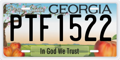 GA license plate PTF1522
