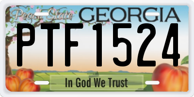 GA license plate PTF1524