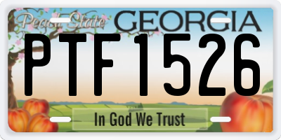 GA license plate PTF1526
