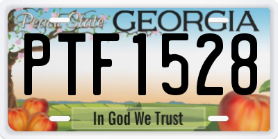 GA license plate PTF1528