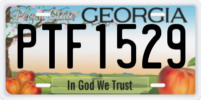 GA license plate PTF1529