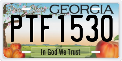 GA license plate PTF1530