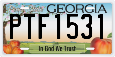 GA license plate PTF1531