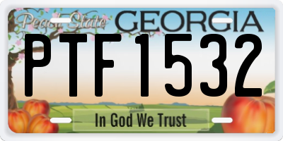 GA license plate PTF1532