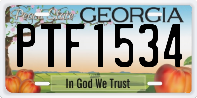 GA license plate PTF1534