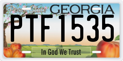 GA license plate PTF1535