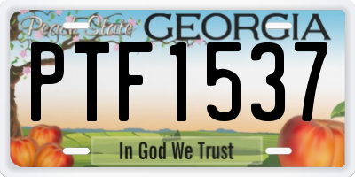 GA license plate PTF1537