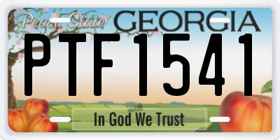 GA license plate PTF1541