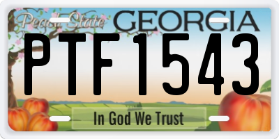 GA license plate PTF1543