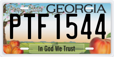 GA license plate PTF1544