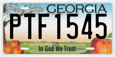 GA license plate PTF1545
