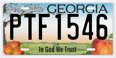 GA license plate PTF1546