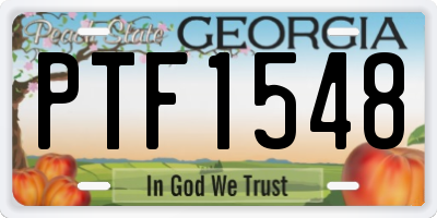 GA license plate PTF1548