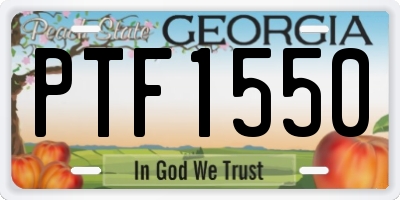 GA license plate PTF1550