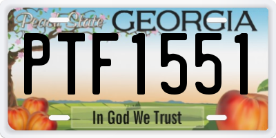 GA license plate PTF1551