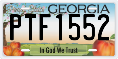 GA license plate PTF1552