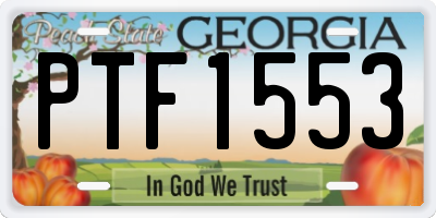 GA license plate PTF1553