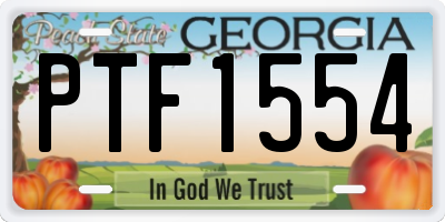 GA license plate PTF1554
