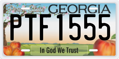 GA license plate PTF1555