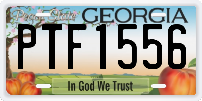 GA license plate PTF1556