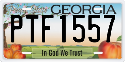 GA license plate PTF1557