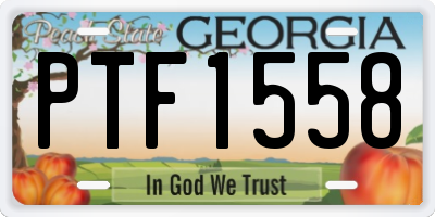 GA license plate PTF1558