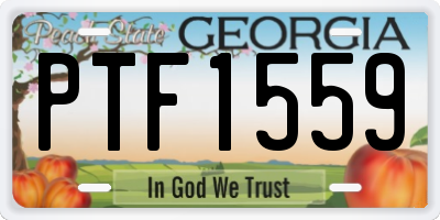 GA license plate PTF1559