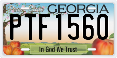GA license plate PTF1560