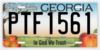 GA license plate PTF1561