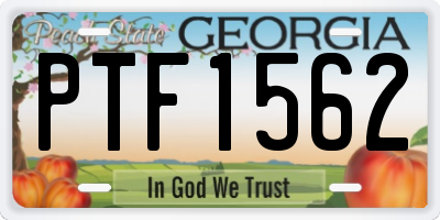 GA license plate PTF1562