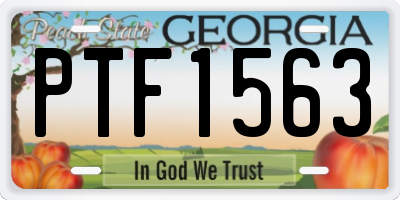 GA license plate PTF1563