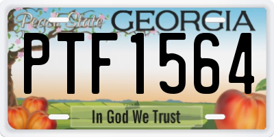 GA license plate PTF1564
