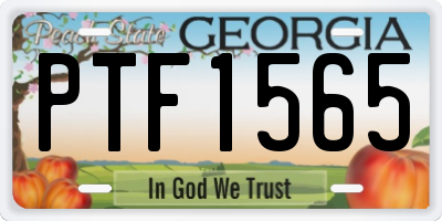 GA license plate PTF1565
