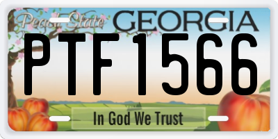 GA license plate PTF1566
