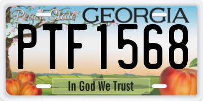 GA license plate PTF1568